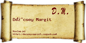 Décsey Margit névjegykártya